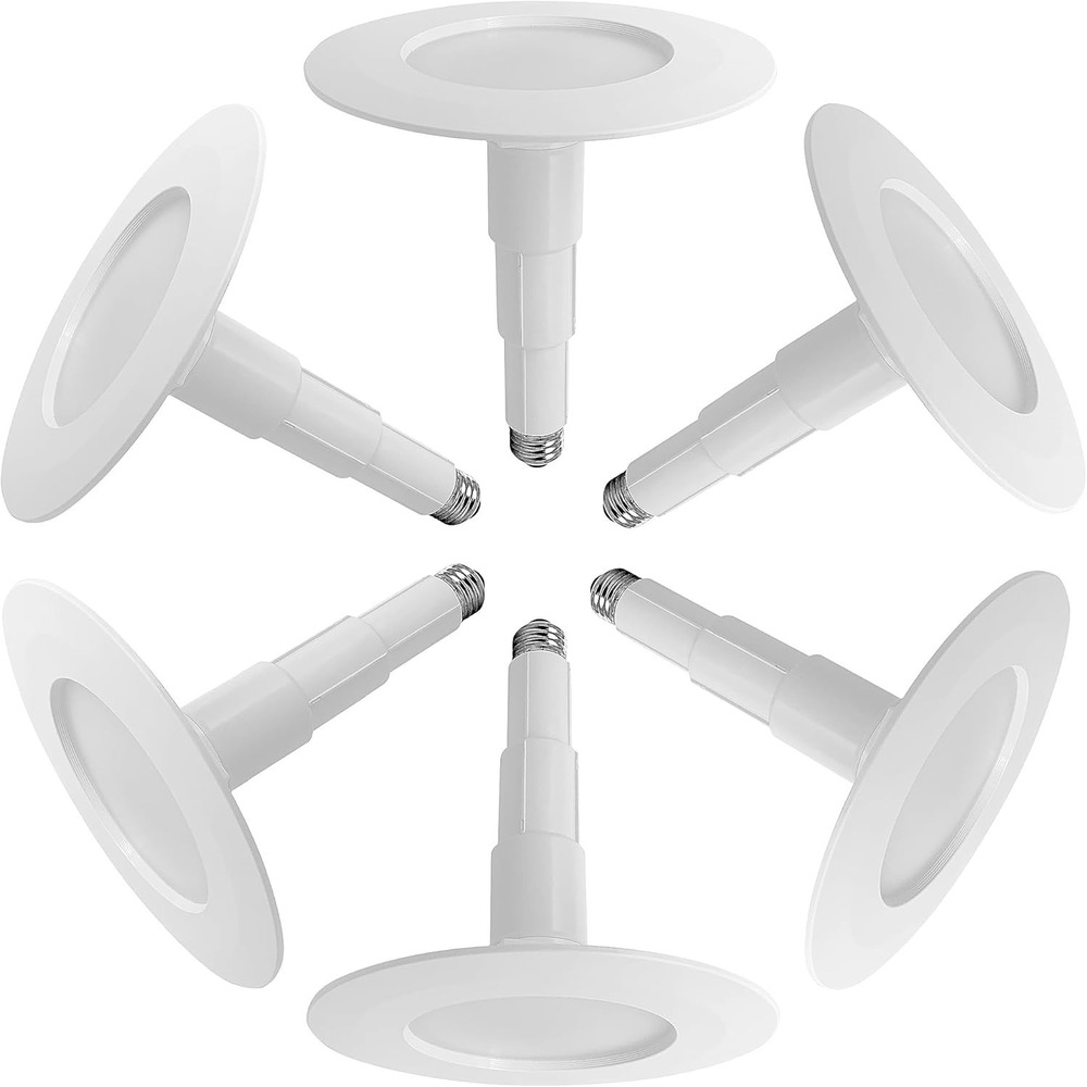 Jolux 6 Pack 5/6in LED Recessed Light 12W 800LM 3000K Dimmable E26 Retrofit‎